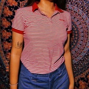 Collar striped shirt